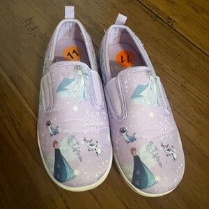 Girls Elsa-Themed Purple Sneakers slip Ons size 11